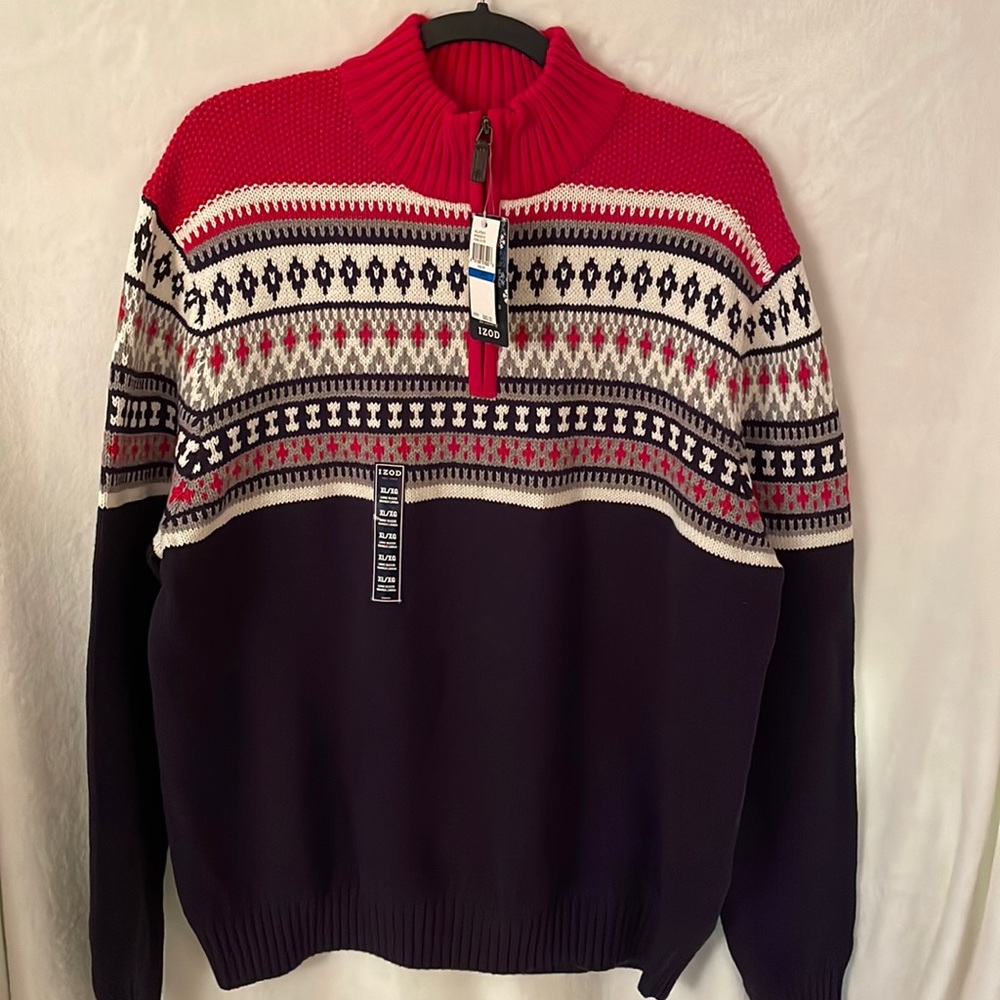 Men’s IZOD FairAisle Quarter-Zip Sweater